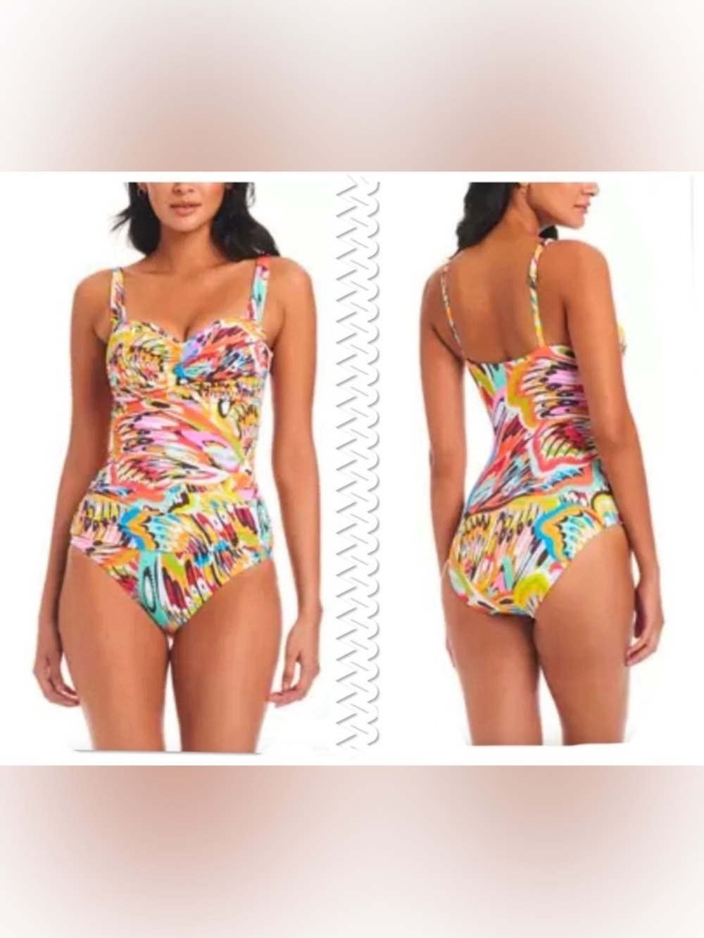 Bleu Rod Beattie Break the Mold Shirred Underwire Mio Swimsuit Size 20W